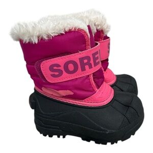 Sorel snow commander pink boots toddler 7